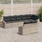 vidaXL Set di divani da giardino da 8 pezzi con cuscini grigio chiaro in rattan.