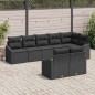 vidaXL Set di divani da giardino a 8 pezzi con cuscini in rattan polietilene nero