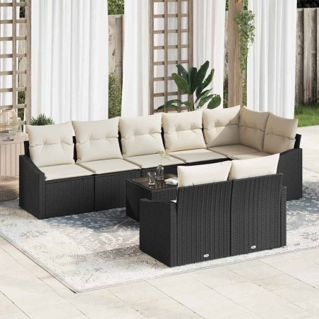 vidaXL Set divano giardino 8 pezzi con cuscini in rattan sintetico marrone
