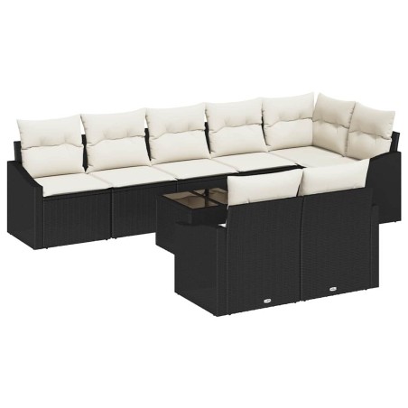 vidaXL Set divano giardino 8 pezzi con cuscini in rattan sintetico marrone