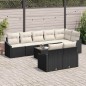 vidaXL Set divano giardino 8 pezzi con cuscini in rattan sintetico marrone
