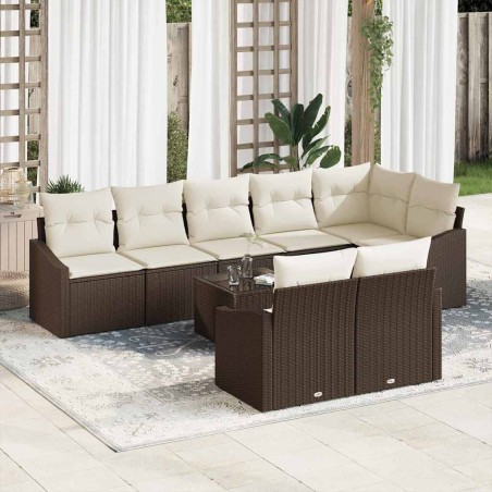 vidaXL Set di divani da giardino 8 pezzi con cuscini in rattan sintetico grigio