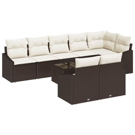 vidaXL Set di divani da giardino 8 pezzi con cuscini in rattan sintetico grigio
