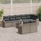 vidaXL Set da Giardino 8 Pezzi con Cuscini Neri in Rattan Sintetico