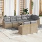 vidaXL Set di divani da giardino da 9 pezzi con cuscini neri in polirattan.