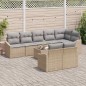vidaXL Set di divani da giardino da 9 pezzi con cuscini neri in polirattan.