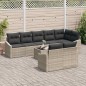 vidaXL Set Divano da Giardino 9 Pezzi con Cuscini Grigi in Rattan