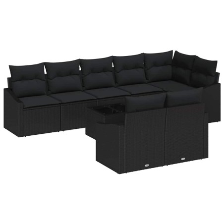 vidaXL Set da Giardino 9 Pezzi con Cuscini Beiger in Rattan