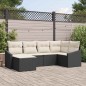 vidaXL Set di divani da giardino 6 pezzi con cuscini in polirattan nero.
