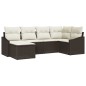 vidaXL Set divani da giardino 6 pezzi con cuscini marrone in rattan sintetico