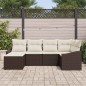 vidaXL Set divani da giardino 6 pezzi con cuscini marrone in rattan sintetico