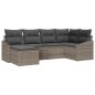vidaXL Set da Giardino in 6 Pezzi con Cuscini Grigi in Rattan
