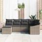 vidaXL Set da Giardino in 6 Pezzi con Cuscini Grigi in Rattan