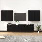 Set Mobili Porta TV 6 pz Nero in Legno Multistrato Set Mobili Porta TV 6 pz Nero in Legno Multistrato