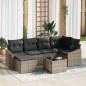 vidaXL Set da Giardino di 6 Pezzi con Cuscini in Rattan di Poliestere Nero