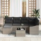 vidaXL Set da Giardino con 7 pezzi e cuscini grigi in rattan sintetico