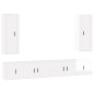 Set di Mobili Porta TV 6 pz Bianco Lucido in Legno Multistrato Set di Mobili Porta TV 6 pz Bianco Lucido in Legno Multistrato