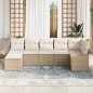 vidaXL Set di divani da giardino modulare a 7 pezzi con cuscini beige in rattan sintetico