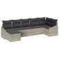 vidaXL Set da giardino 7 pezzi con cuscini grigio chiaro in rattan