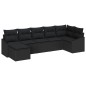 vidaXL Set da giardino in rattan nero con cuscini - 7 pezzi di