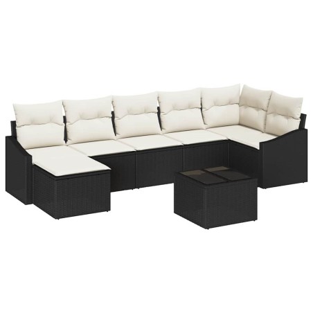 vidaXL Set Divano da Giardino a 8 Pezzi con Cuscini Marrone in Rattan.