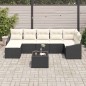 vidaXL Set Divano da Giardino a 8 Pezzi con Cuscini Marrone in Rattan.