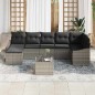 vidaXL Set di divani da giardino 7 pezzi con cuscini neri in polirattan