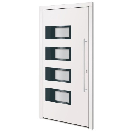 Porta Ingresso Bianca 100x200 cm in Alluminio e PVC