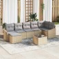 vidaXL Set divano da giardino da 8 pezzi con cuscini in rattan nero di poliestere