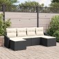 vidaXL Set da giardino con divano a 6 pezzi e cuscini in polirattan nero vidaXL Set da giardino con divano a 6 pezzi e cuscini in polirattan nero