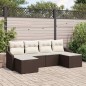 vidaXL Set di Divani da Giardino 6 Pezzi con Cuscini Marroni in Polyrattan