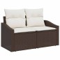 vidaXL Set di Divani da Giardino 6 Pezzi con Cuscini Marroni in Polyrattan