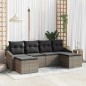 vidaXL Set di divani da giardino a 6 pezzi con cuscini grigi in rattan sintetico