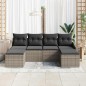 vidaXL Set di divani da giardino a 6 pezzi con cuscini grigi in rattan sintetico
