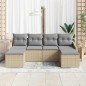 vidaXL Set da giardino di 6 pezzi con cuscini beige in rattan