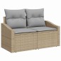 vidaXL Set da giardino di 6 pezzi con cuscini beige in rattan