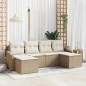 vidaXL Set di divano da giardino a 6 pezzi con cuscini beige