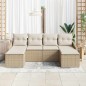 vidaXL Set di divano da giardino a 6 pezzi con cuscini beige
