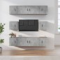 Set Mobili Porta TV 8pz Grigio Cemento in Legno Multistrato Set Mobili Porta TV 8pz Grigio Cemento in Legno Multistrato