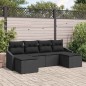 vidaXL Set di divano da giardino 6 pezzi con cuscini in polyrattan nero vidaXL Set di divano da giardino 6 pezzi con cuscini in polyrattan nero