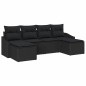vidaXL Set di divano da giardino 6 pezzi con cuscini in polyrattan nero vidaXL Set di divano da giardino 6 pezzi con cuscini in polyrattan nero