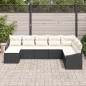 vidaXL Set di Divani da Giardino da 8 Pezzi con Cuscini Rattan Poliestere Nero