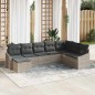 vidaXL Set da giardino in 8 pezzi con cuscini in rattan sintetico grigio chiaro