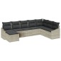 vidaXL Set da giardino in 8 pezzi con cuscini in rattan sintetico grigio chiaro