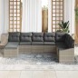 vidaXL Set da giardino in 8 pezzi con cuscini in rattan sintetico grigio chiaro