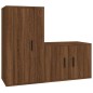 Set Mobili Porta TV 2 pz Rovere Marrone in Legno Multistrato Set Mobili Porta TV 2 pz Rovere Marrone in Legno Multistrato