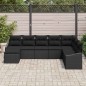 vidaXL Set divano da giardino 8 pezzi con cuscini, nero in rattan polipropilene