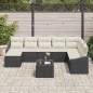 vidaXL Set Divano da Giardino 9 Pezzi con Cuscini Marroni in Rattan Sintetico