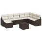 vidaXL Set da Giardino 9 Pezzi con Cuscini Grigi in Rattan Polietilene
