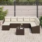 vidaXL Set da Giardino 9 Pezzi con Cuscini Grigi in Rattan Polietilene